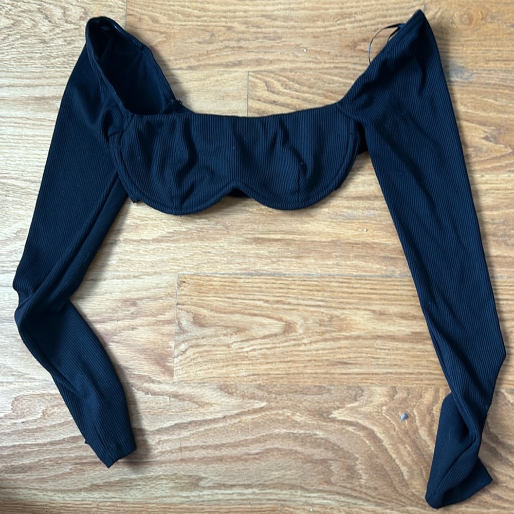 Princess Polly Cropped Black Bustier top